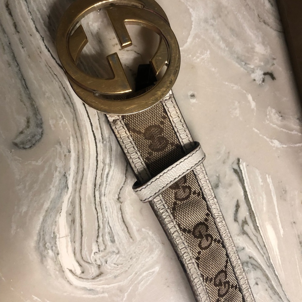 Gucci Belt Brown and Beige